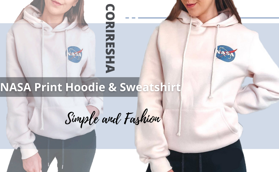 NASA logo print hoodie and sweatshirt
